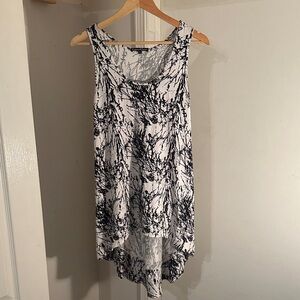 Chic Black and White High Low Dress